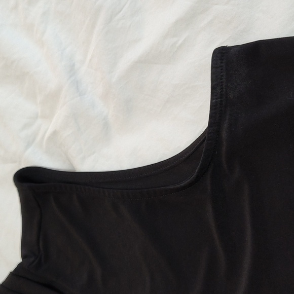 Kim Rogers Size XL Black Sleeveless V Neck Cowl Detail Shell Blouse Layering - Picture 13 of 14